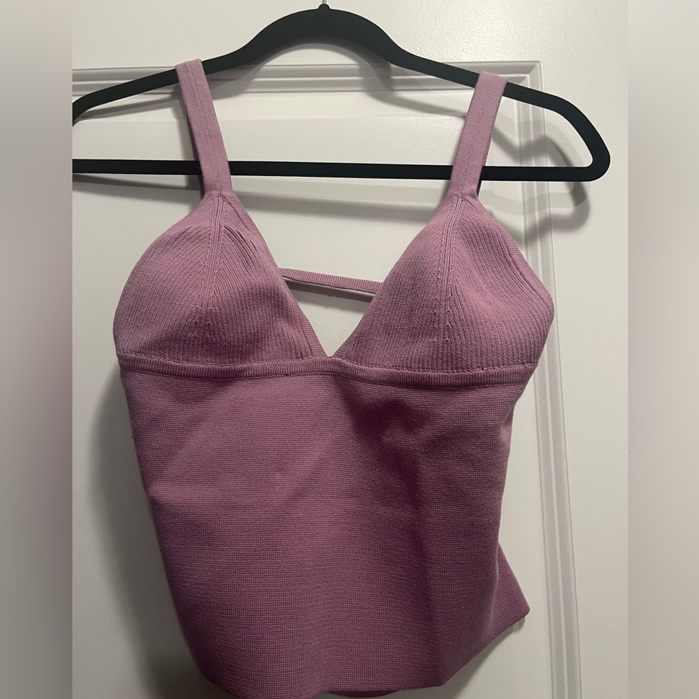 Free People Dawn Mauve Ribbed Bralette Corset Cami